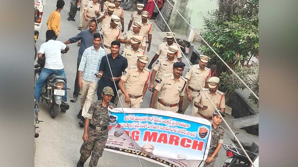 Nizamabad Flag march